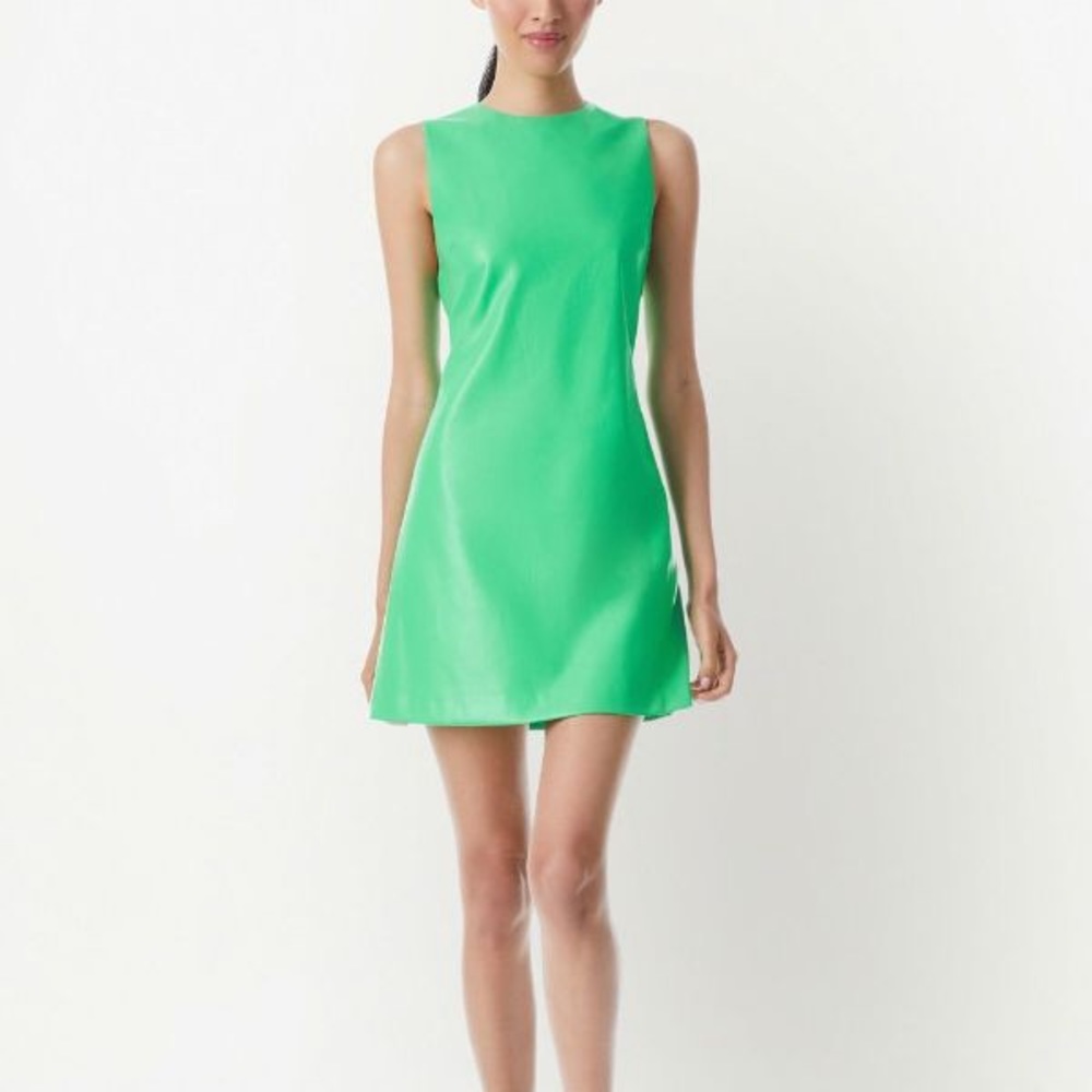 Alice & olive green faux leather dress NWOT